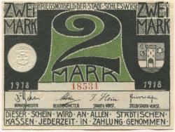 Schleswig - Stadt - 1918 - 2 Mark 