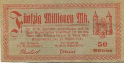 Schmalkalden - Kreis Herrschaft und Stadt - 15.8.1923 - 31.12.1923 - 50 Millionen Mark