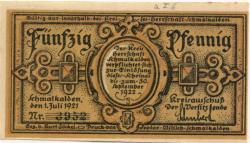 Schmalkalden - Kreis Herrschaft - 1.7.1921 - 30.9.1922 - 50 Pfennig 