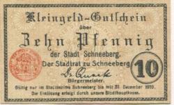 Schneeberg - Stadt - 31.12.1919 - 10 Pfennig 
