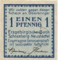 Schneeberg-Neustädtel - Erzgebirgische Bank EGmbH - -- 1 Pfennig