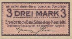 Schneeberg-Neustädtel - Erzgebirgische Bank EGmbH - -- 3 Mark
