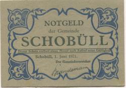 Schobüll (heute: Husum) - Gemeinde - 1.6.1921 - 25 Pfennig 
