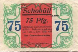 Schobüll (heute: Husum) - Gemeinde - 1.6.1921 - 75 Pfennig 