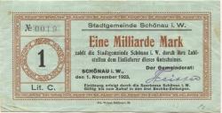 Schönau - Stadt - 1.11.1923 - 1 Milliarde Mark