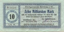 Schönau - Stadt - 1.11.1923 - 10 Milliarden Mark 