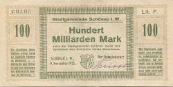 Schönau - Stadt - 9.11.1923 - 100 Milliarden Mark