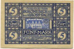 Schönebeck und Groß-Salze - Städte - 1.12.1918 - 1.2.1919 - 5 Mark