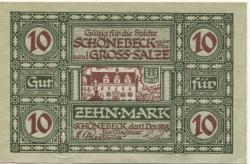 Schönebeck und Groß-Salze - Städte - 1.12.1918 - 1.2.1919 - 10 Mark