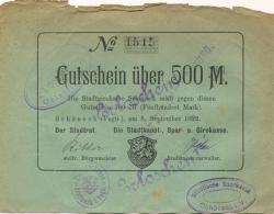 Schöneck - Stadtrat und Stadthaupt-, Spar- und Girokasse - 8.9.1922 - 500 Mark 