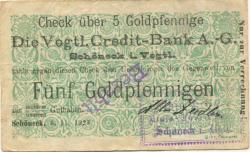 Schöneck - Zeidler, Albin, Etuis-Fabrikation - 8.11.1923 - 5 Gold-Pfennig