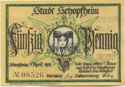 Schopfheim - Stadt - 1.4.1921 - 50 Pfennig