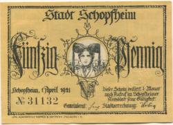 Schopfheim - Stadt - 1.4.1921 - 50 Pfennig