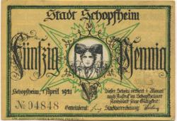 Schopfheim - Stadt - 1.4.1921 - 50 Pfennig