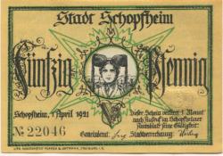 Schopfheim - Stadt - 1.4.1921 - 50 Pfennig 