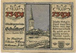 Schüttorf - Stadt - 1.11.1921 - 75 Pfennig 