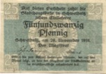 Schweidnitz (heute: PL-Swidnica) - Stadt - 28.11.1918 - 25 Pfennig