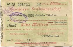 Seifhennersdorf - Oppelt, August, Schuhwaren-Fabrik - 16.8.1923 - 1 Million Mark 