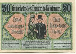 Selsingen - Gemeinde - 1.8.1920 - 1.1.1923 - 50 Pfennig