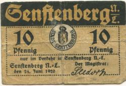 Senftenberg - Stadt - 24.6.1920 - 31.12.1921 - 10 Pfennig