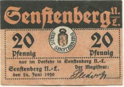 Senftenberg - Stadt - 24.6.1920 - 31.12.1921 - 20 Pfennig