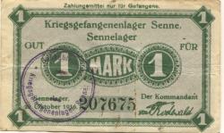 Sennelager (heute: Paderborn) - Kriegsgefangenenlager - 20.10.1916 - 1 Mark