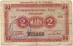 Sennelager (heute: Paderborn) - Kriegsgefangenenlager - 1.4.1917 - 2 Mark