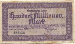 Siegburg - Siegkreis - 2.8.1923 - 100 Millionen Mark