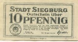 Siegburg - Stadt - 20.3.1921 - 10 Pfennig