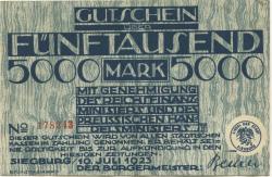 Siegburg - Stadt -10.7.1923 - 5000 Mark