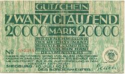 Siegburg - Stadt -10.7.1923 - 20000 Mark