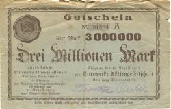 Siegmar (heute: Chemnitz) - Elitewerke AG - Abteilung Diamantwerke - 10.8.1923 - 31.8.1923 - 3 Millionen Mark