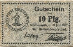 Siemianowitz (heute: PL-Siemianowice Slaskie) - Gemeinde - 30.6.1917 - 31.12.1917 - 10 Pfennig