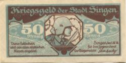 Singen - Stadt - 1.4.1918 - 50 Pfennig