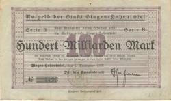 Singen - Stadt - 6.11.1923 - 100 Milliarden Mark