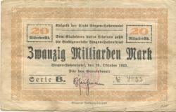 Singen - Stadt - 29.10.1923 - 20 Milliarden Mark