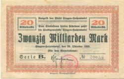 Singen - Stadt - 29.10.1923 - 20 Milliarden Mark