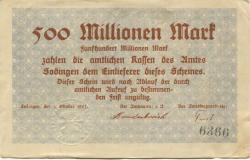 Sodingen (heute: Herne) - Amt - 1.10.1923 - 500 Millionen Mark