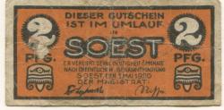 Soest - Stadt - 1.5.1920 - 2 Pfennig