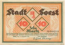 Soest - Stadt - 11.11.1922 - 10 Mark