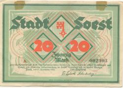 Soest - Stadt - 11.11.1922 - 20 Mark