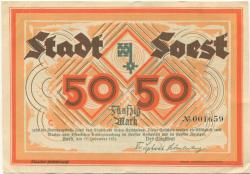 Soest - Stadt - 11.11.1922 - 50 Mark