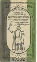 Soest - Städtische Sparkasse - Oktober 1919 - 25 Pfennig