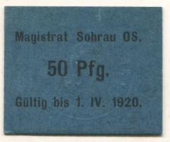 Sohrau (heute: PL-Zory) - Stadt - - 1.4.1920 - 50 Pfennig