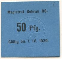 Sohrau (heute: PL-Zory) - Stadt - - 1.4.1920 - 50 Pfennig