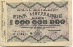Solingen - Stadt - 15.10.1923 - 1.4.1924 - 1 Milliarde Mark