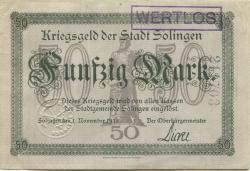 Solingen - Stadt - 1.11.1918 - 31.12.1918 - 50 Mark
