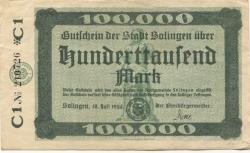 Solingen - Stadt - 10.7.1923 - 100000 Mark