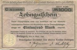 Solingen - Arbeitgeber-Verband des oberen Kreises - 12.9.1922 - 1000 Mark