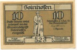 Solnhofen - Gemeinde - 1.7.1921 - 10 Pfennig